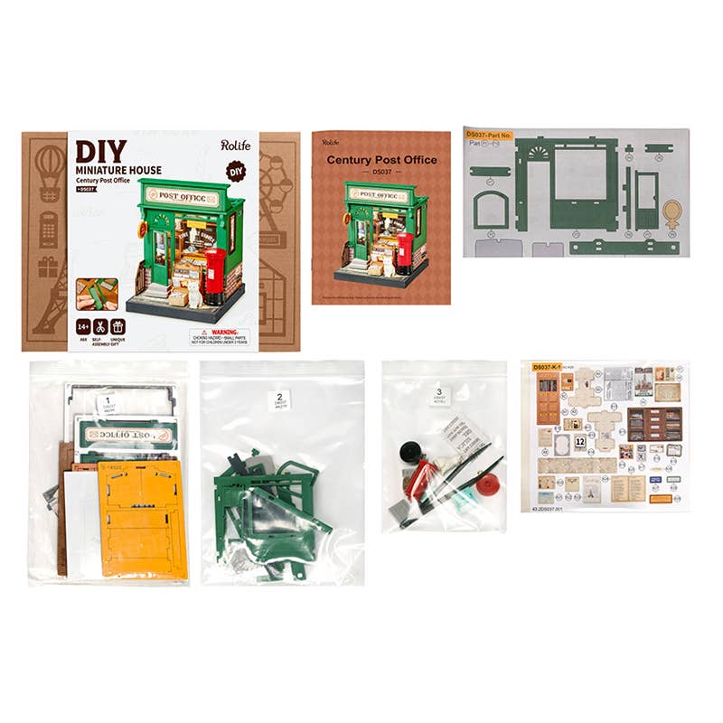Century Post Office DIY Miniature Kit | Robotime