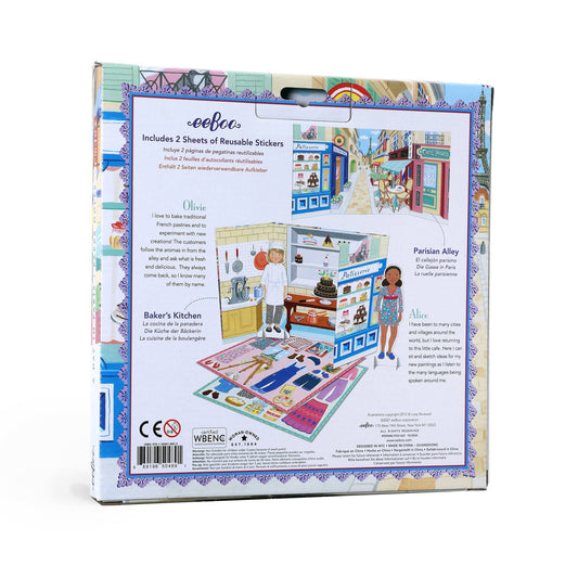 Baker & Painter Paper Doll Set A Day in Paris | eeBoo