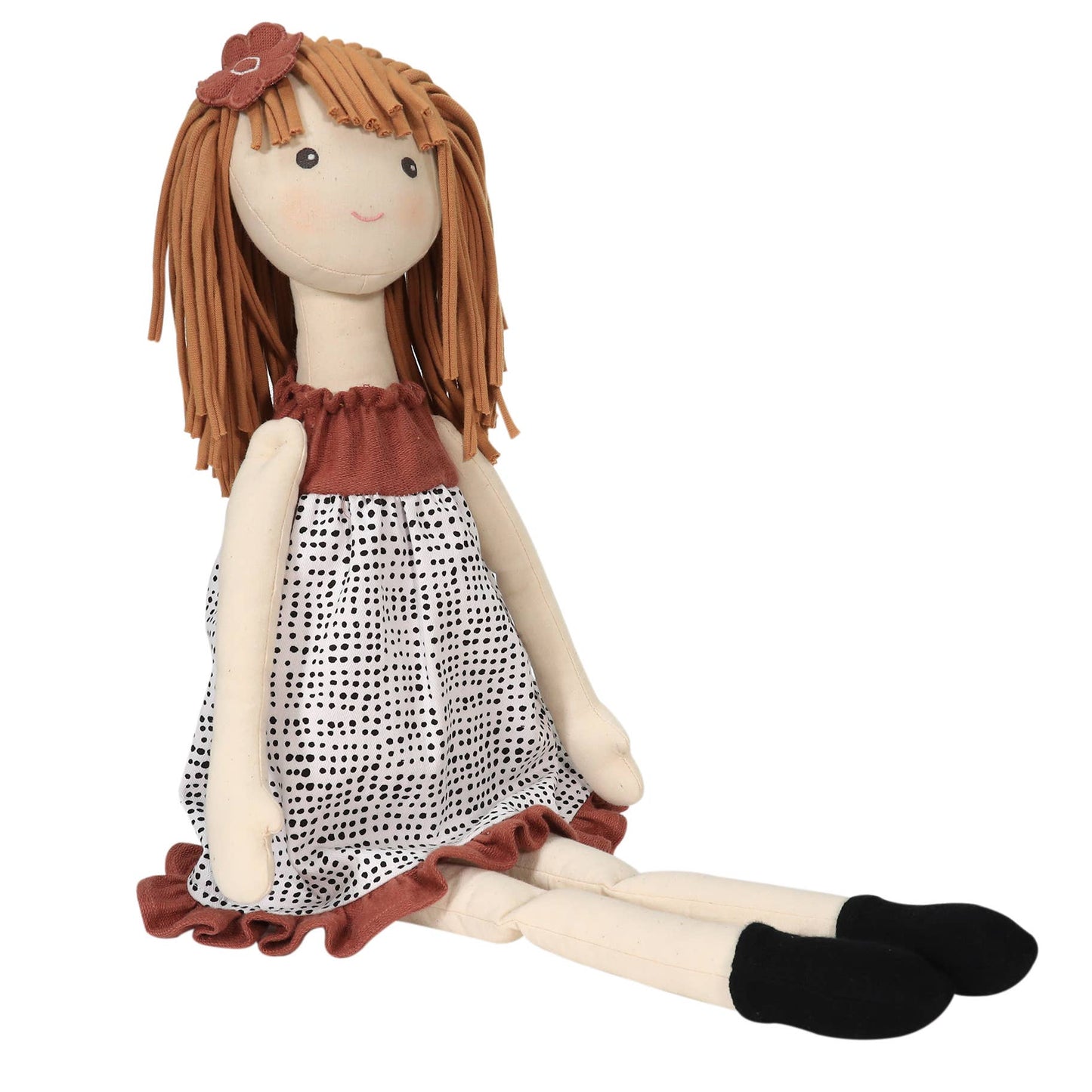 Tikiri Toys LLC - Amber Doll in Black & White Printed Dress