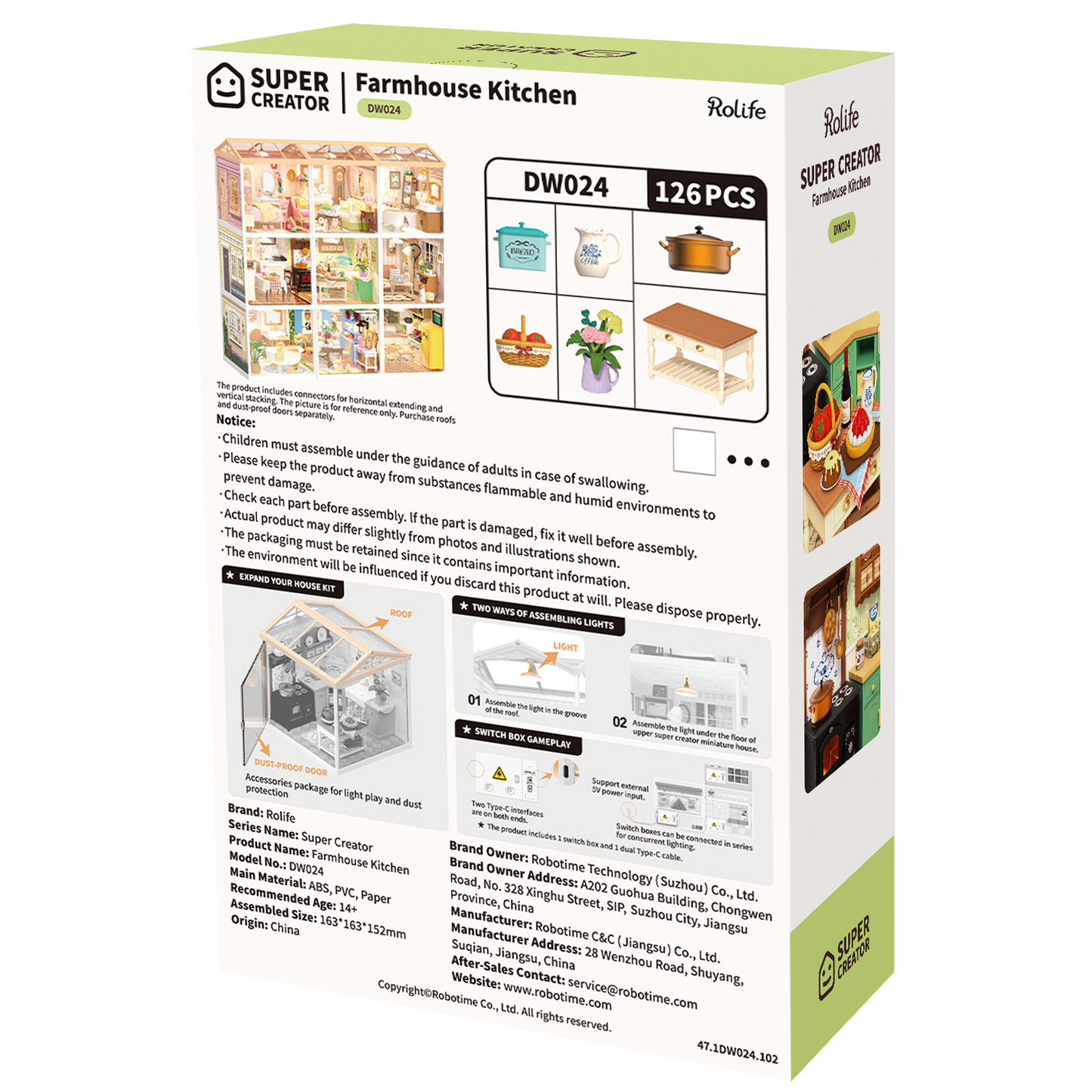 Farmhouse Kitchen DIY Miniature House | Robotime