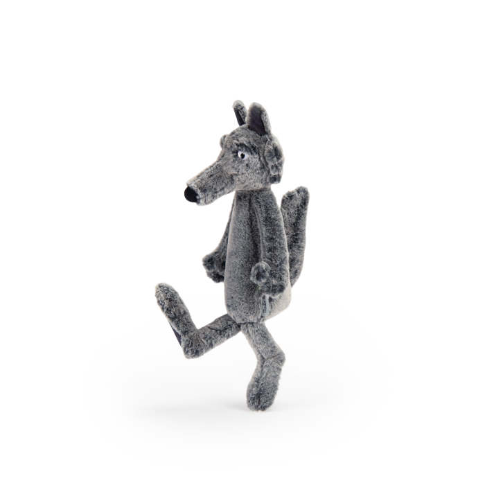 Wolf Ecole des loisirs plush side view by Moulin Roty
