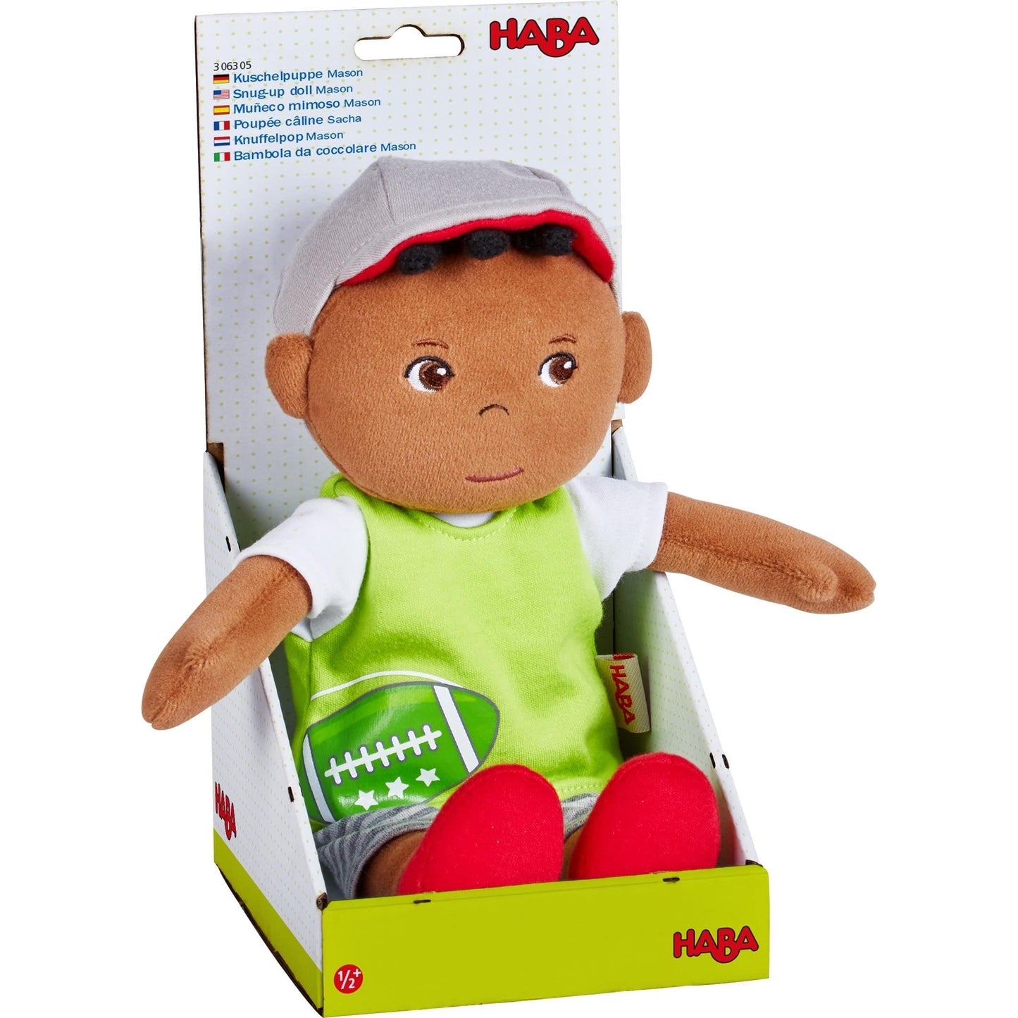 Snug Up Mason soft doll close-up by HABA USA