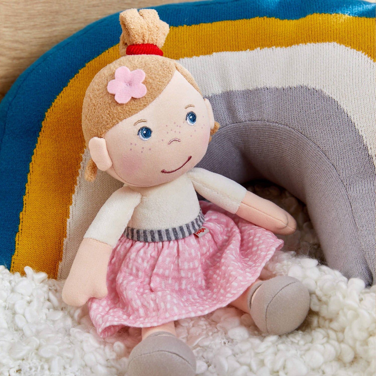 Snug Up Lauren soft doll back view by HABA USA