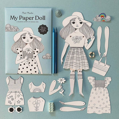 Phoebe Paper Doll Kit for Coloring and Assembly | Of Unusual Kind