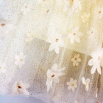 Beige floral mesh midi tutu back view by Doe a Dear