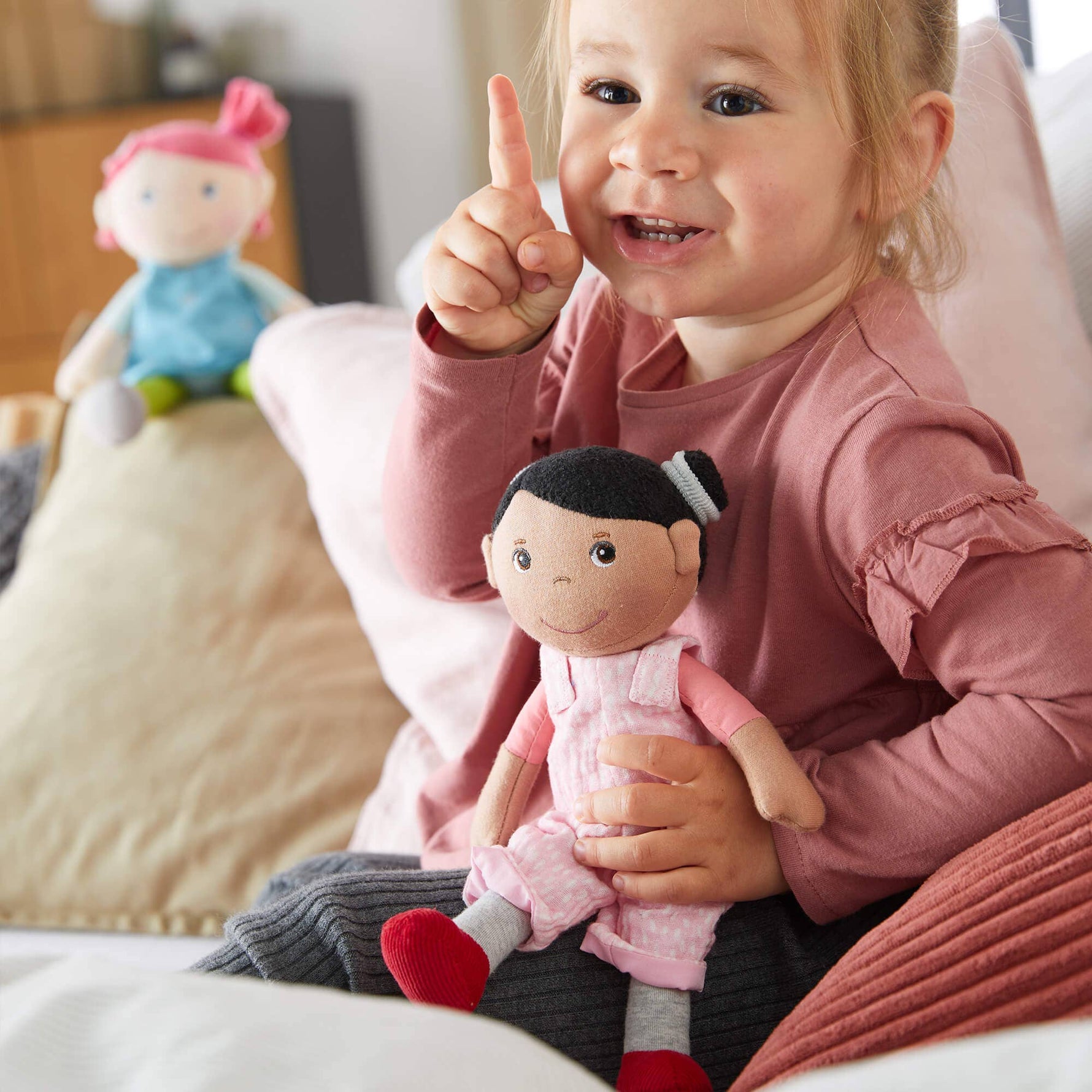 Snug Up Rumbi soft doll close-up by HABA USA