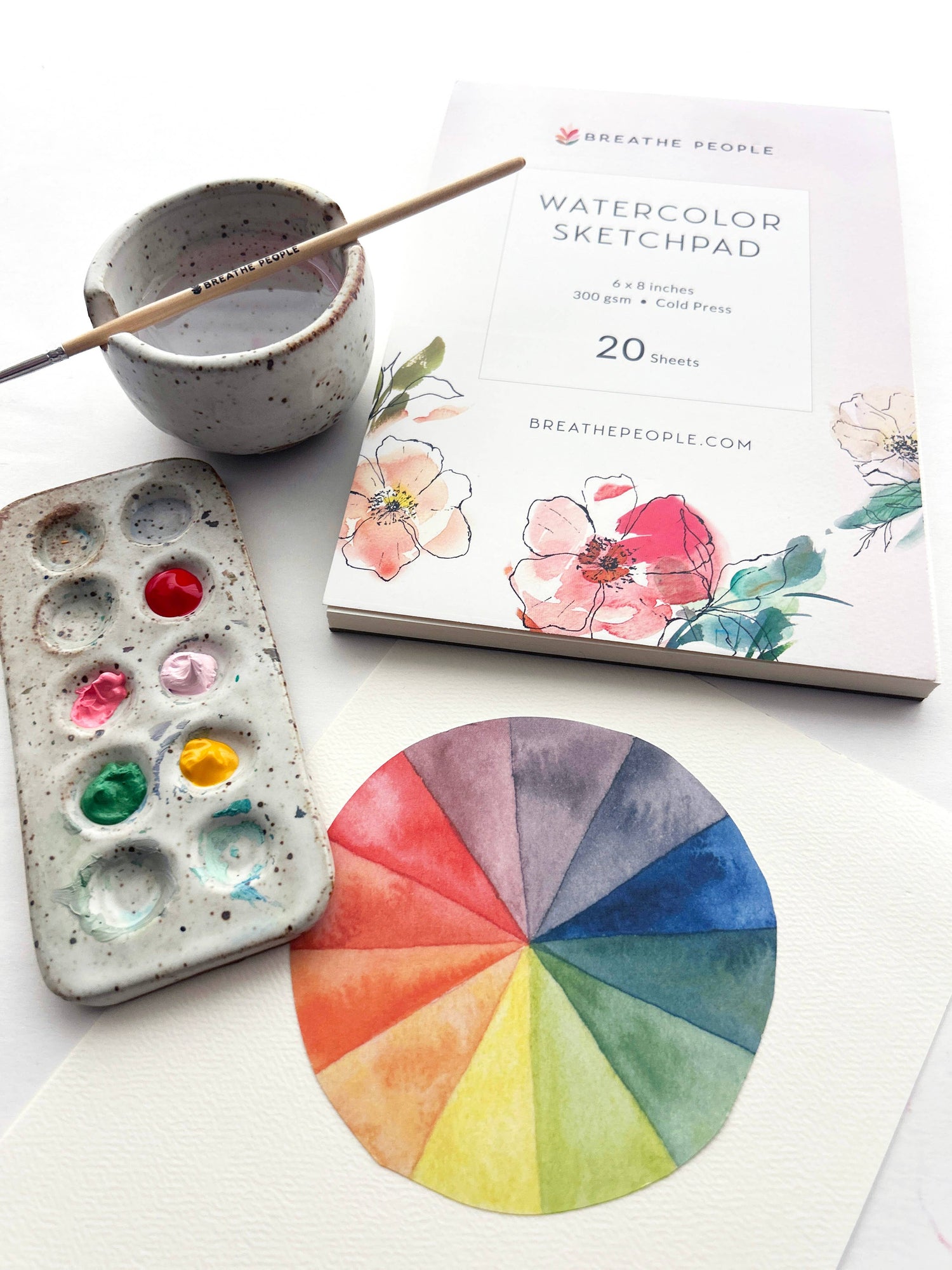 Watercolor Sketch Pad- Premium Art Supplies 6"x8" | Breathe People