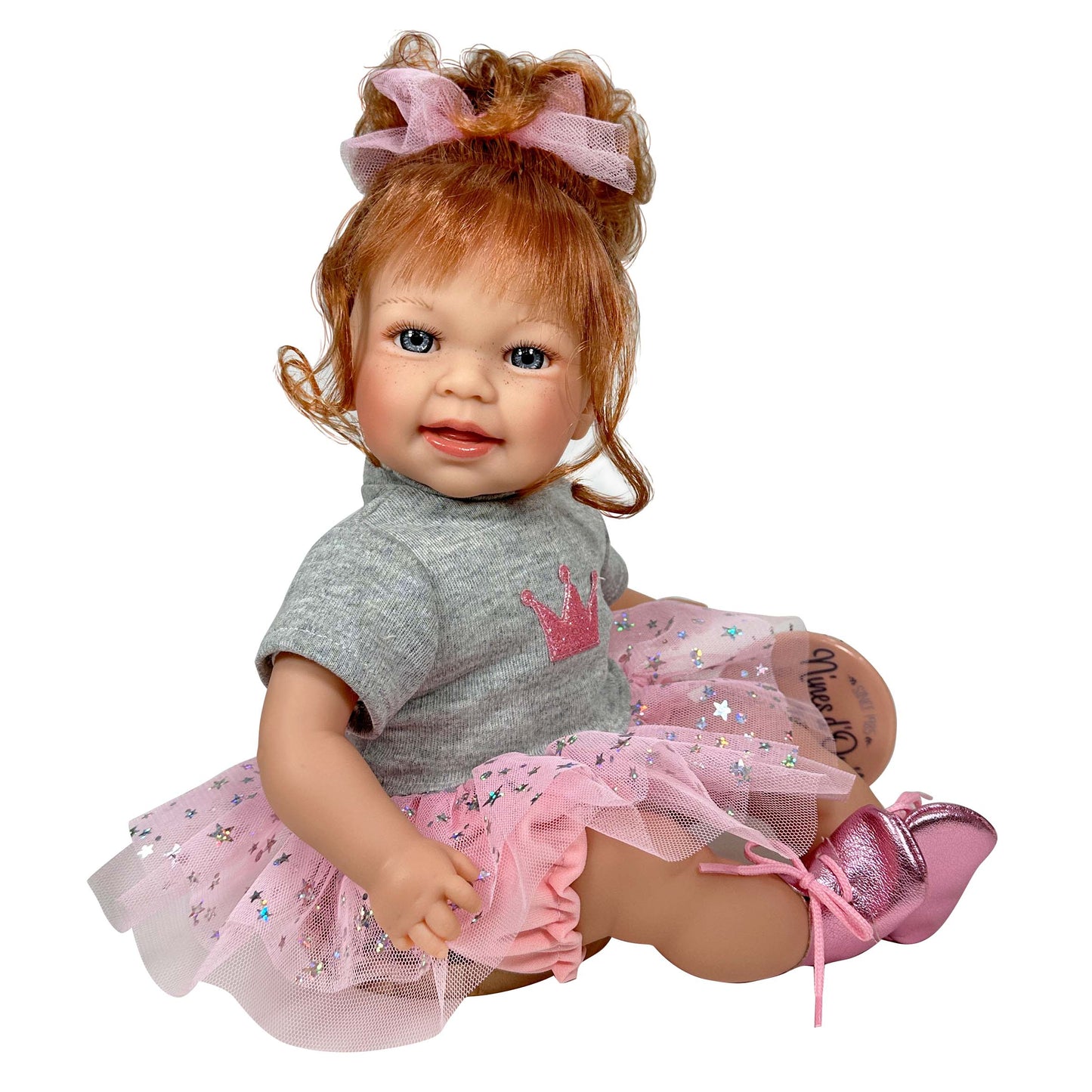 Nines Artesanals d'Onil Dolls | Little Susi Glitter Red Hair Doll w/ backpack | Handmade in Spain