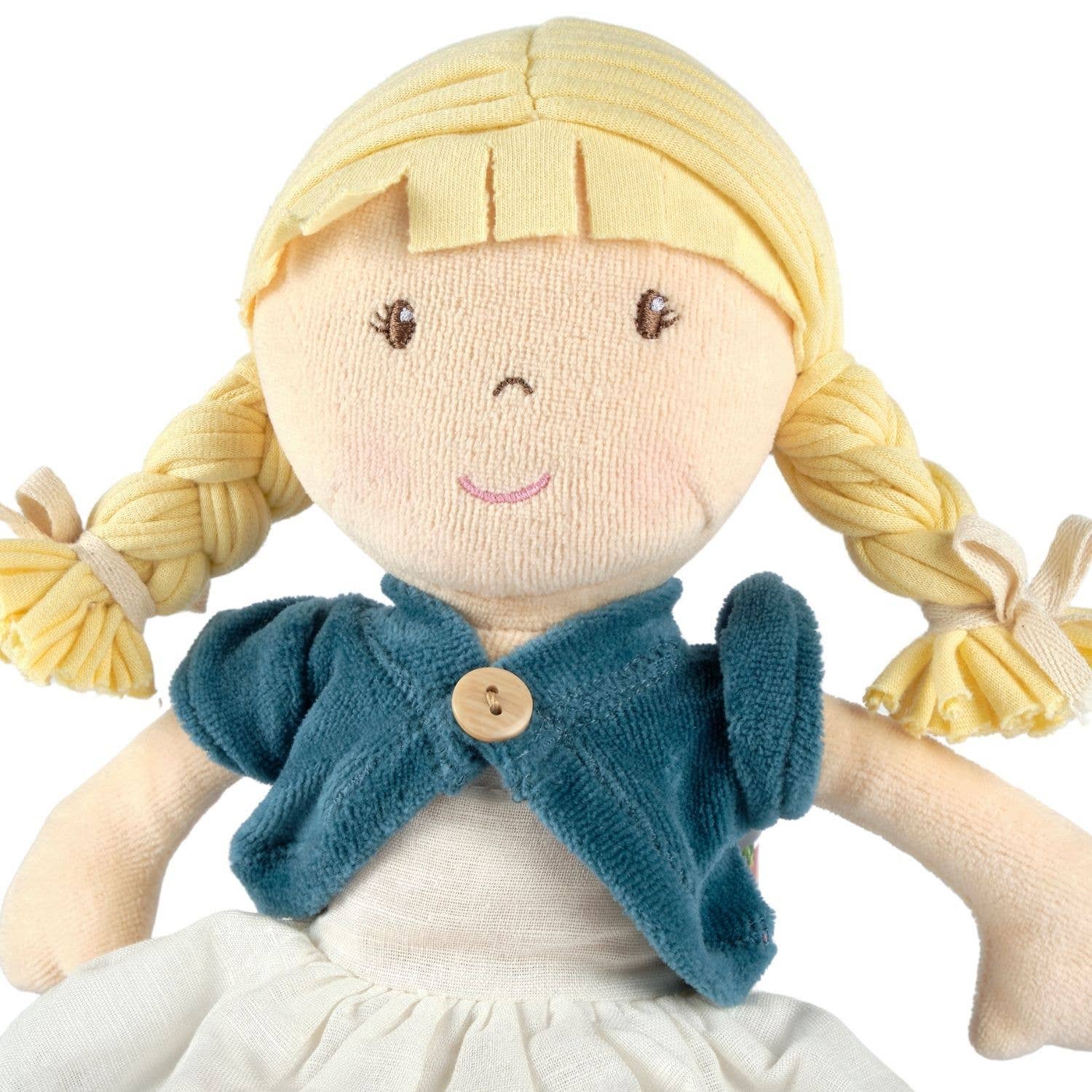 Lily organic doll side view by Tikiri Toys