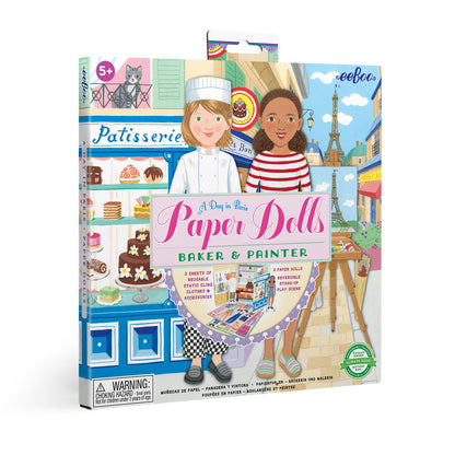 Baker & Painter Paper Doll Set A Day in Paris | eeBoo
