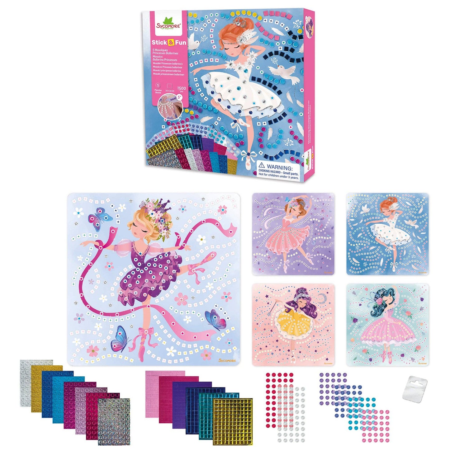 Mosaic Ballerina Princesses Sticker Fun Art Kit | Sycomore