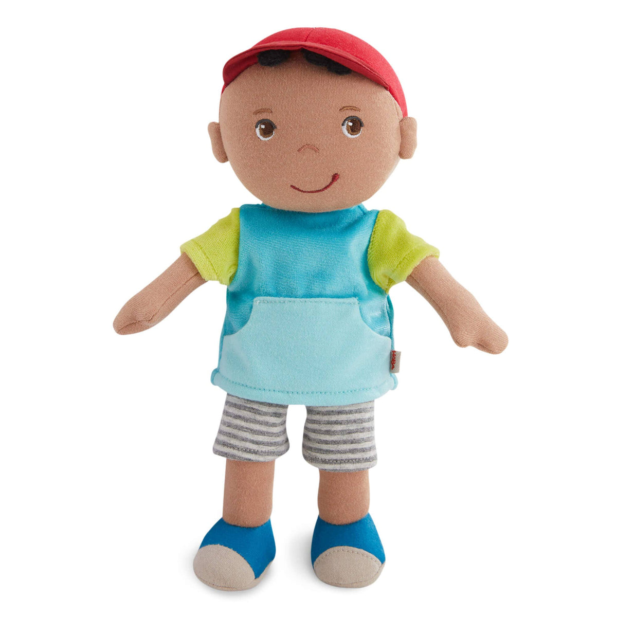 Snug Up Gabriel soft doll 12" red ball cap by HABA USA