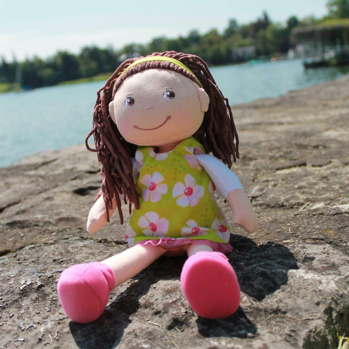 Coco soft doll detail by HABA USA