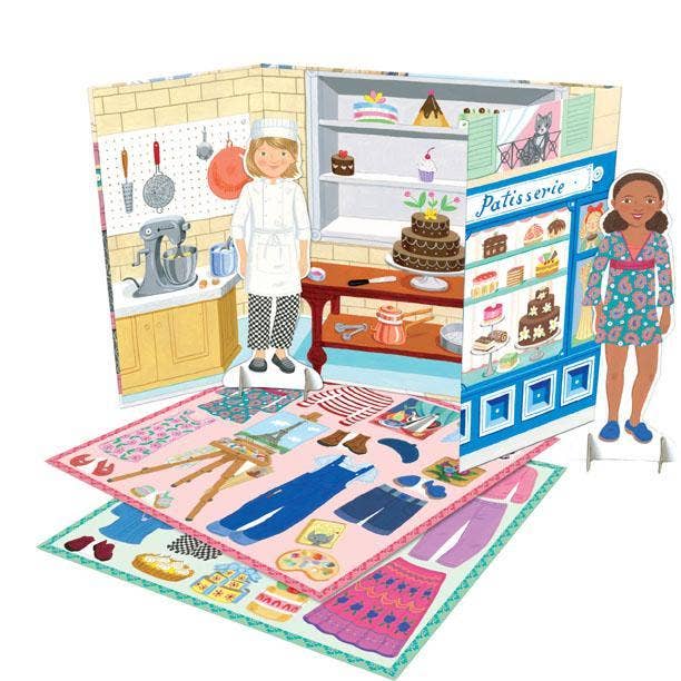 Baker & Painter Paper Doll Set A Day in Paris | eeBoo