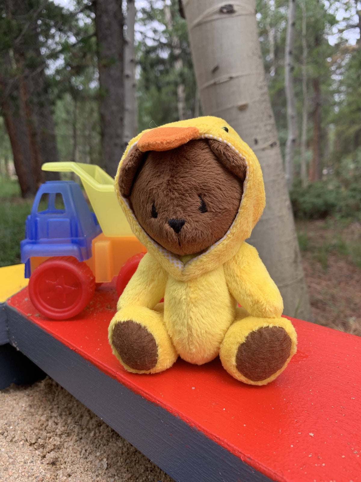 Frank and Bubby 6" Teddy Bear in Duck Costume Plush- Heirloom Toy