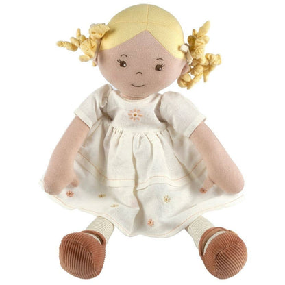 Tikiri Toys LLC - Priscy Blonde Haired Doll in White Linen Dress/Display Box