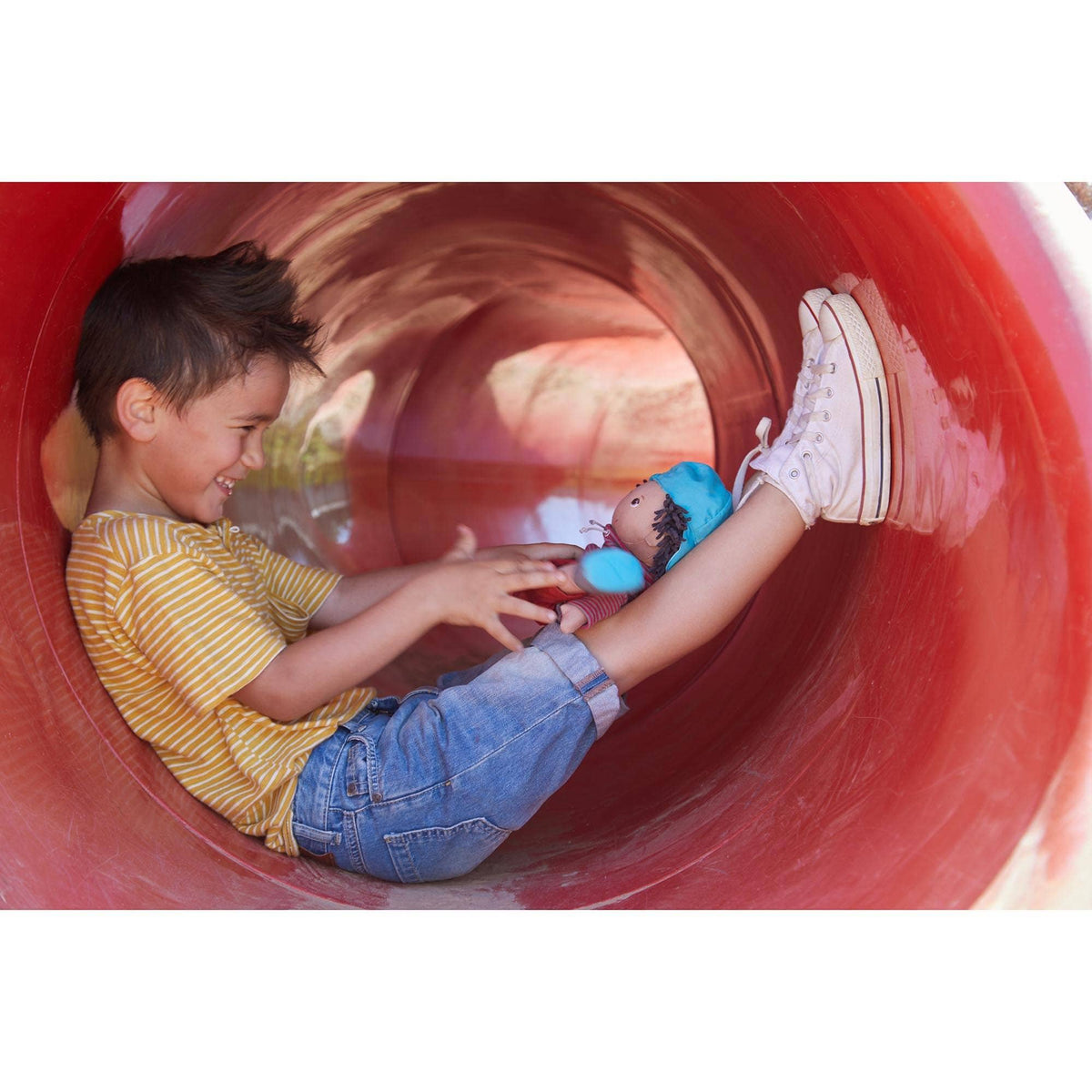 William soft doll full view by HABA USA