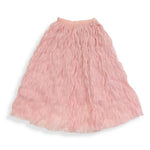 Pink wavy mesh midi skirt full view by Doe a Dear