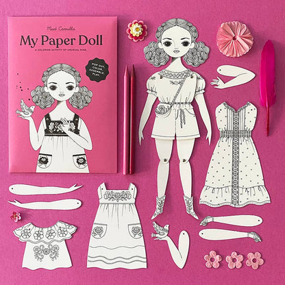 Camilla Paper Doll Kit for Coloring and Assembly | Of Unusual Kind