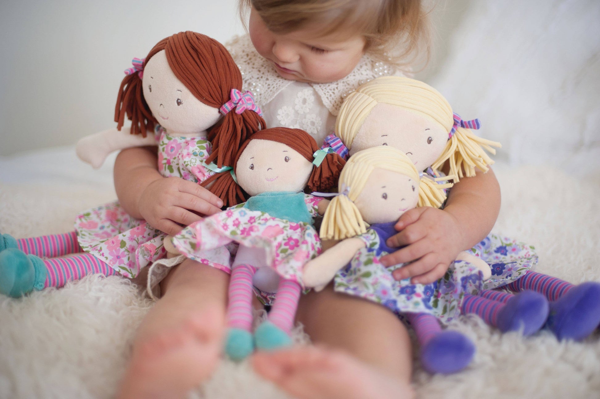 Lil'l Peggy soft doll dress detail by Tikiri Toys