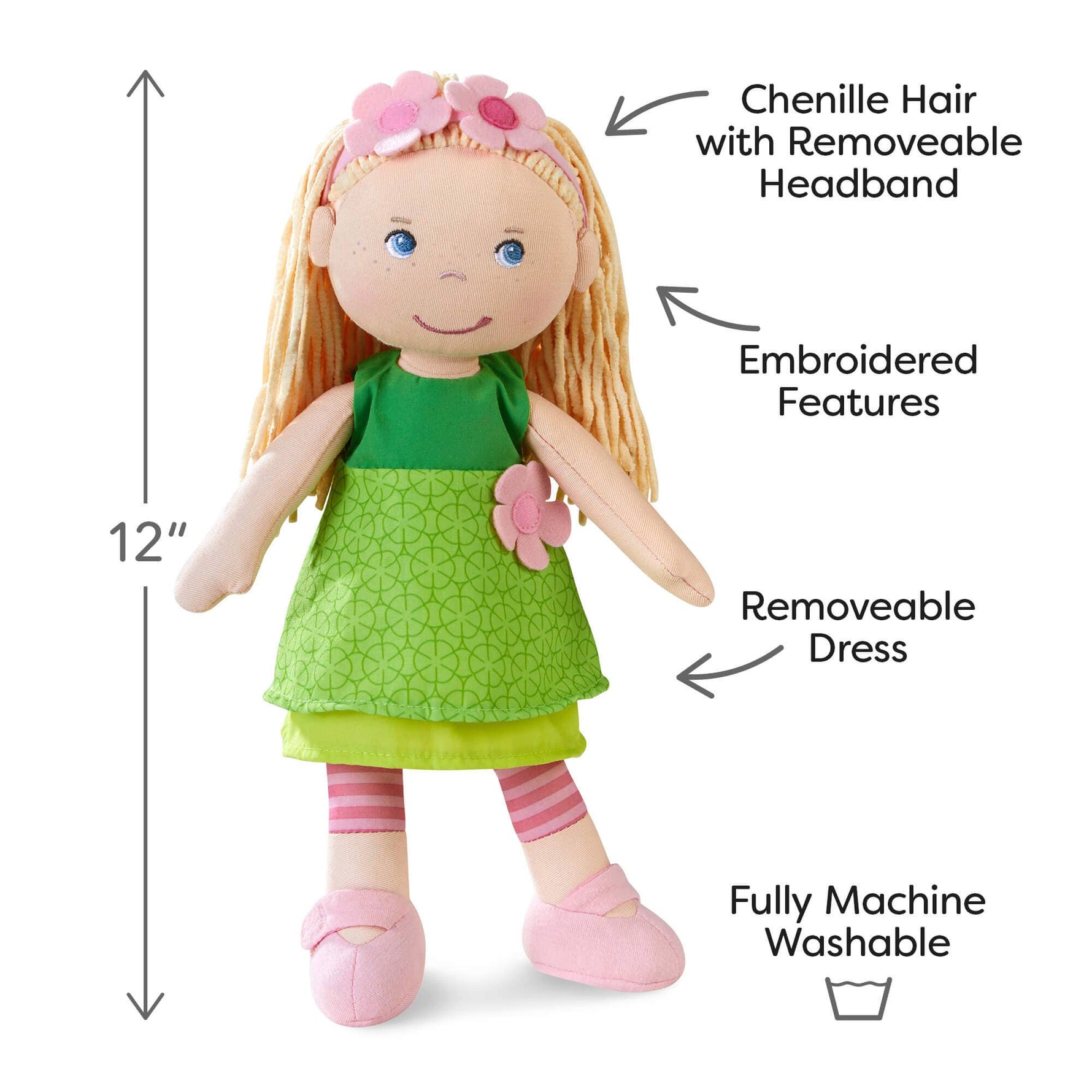 Mali soft doll full view by HABA USA