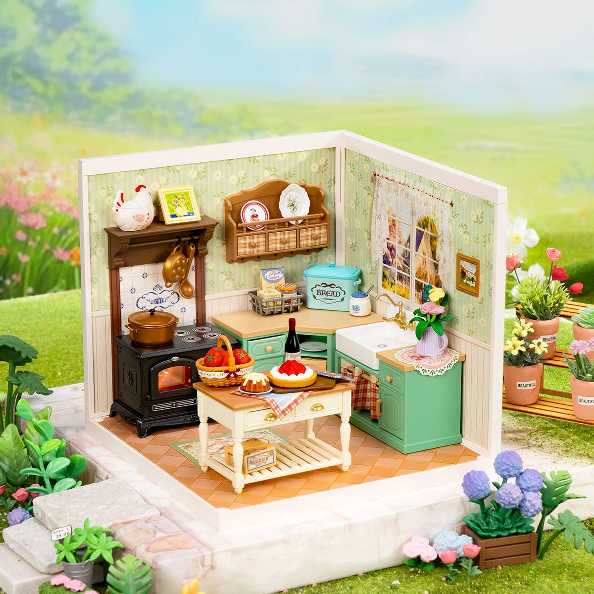 Farmhouse Kitchen DIY Miniature House | Robotime