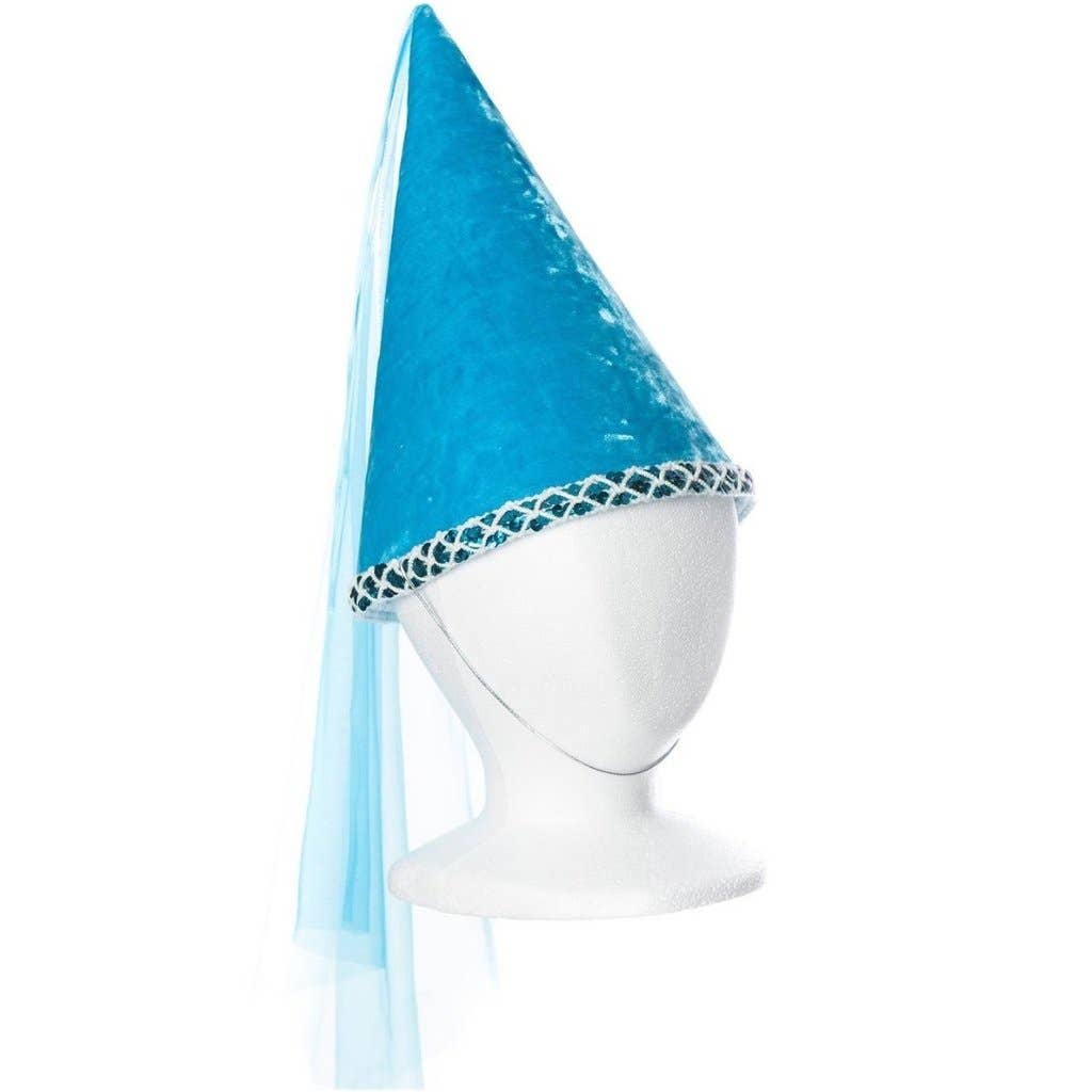 Teal fairy princess hat with sequin trim by Fairy Finery