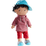 William soft doll 12" red shirt red pants by HABA USA