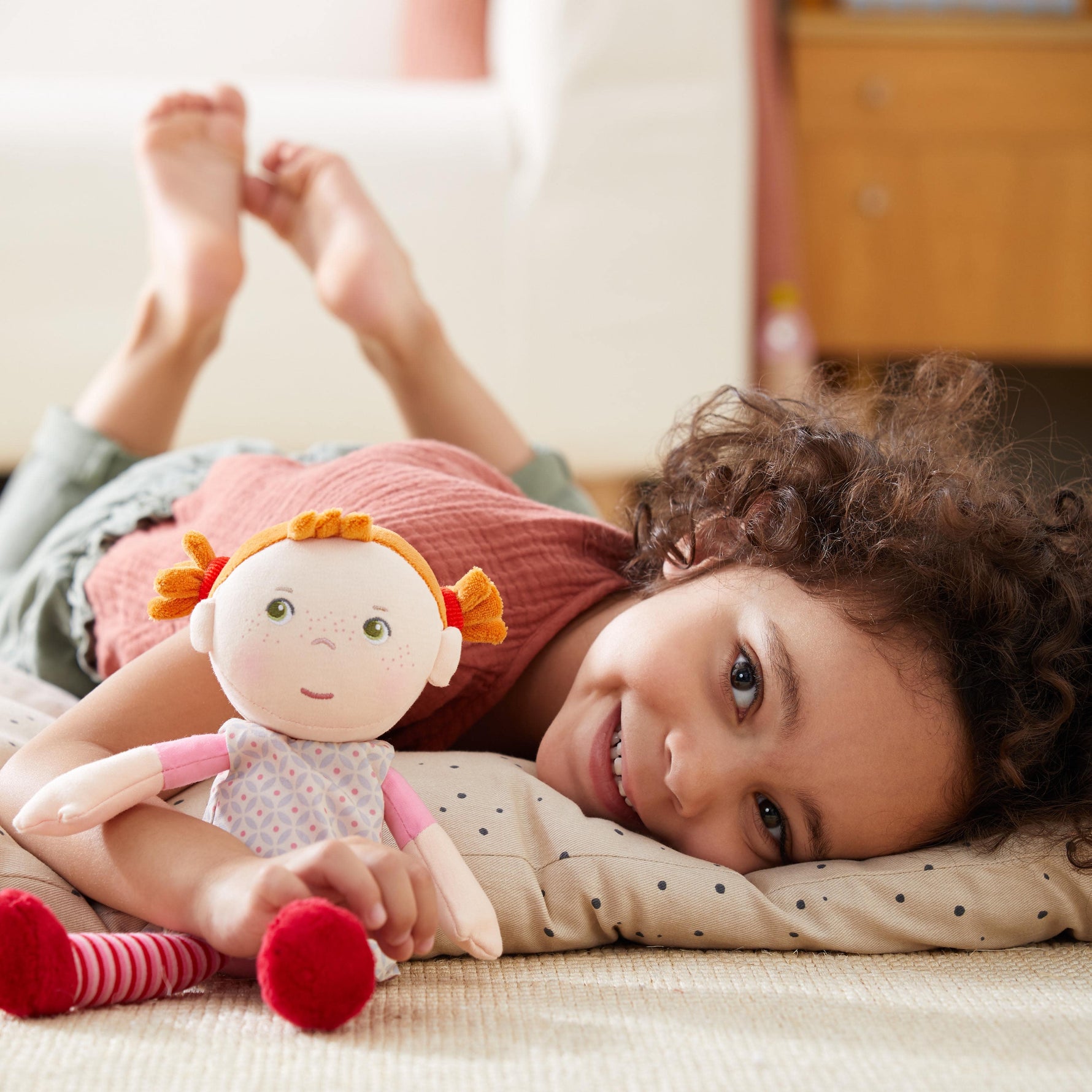 Snug Up Roya soft doll close-up by HABA USA