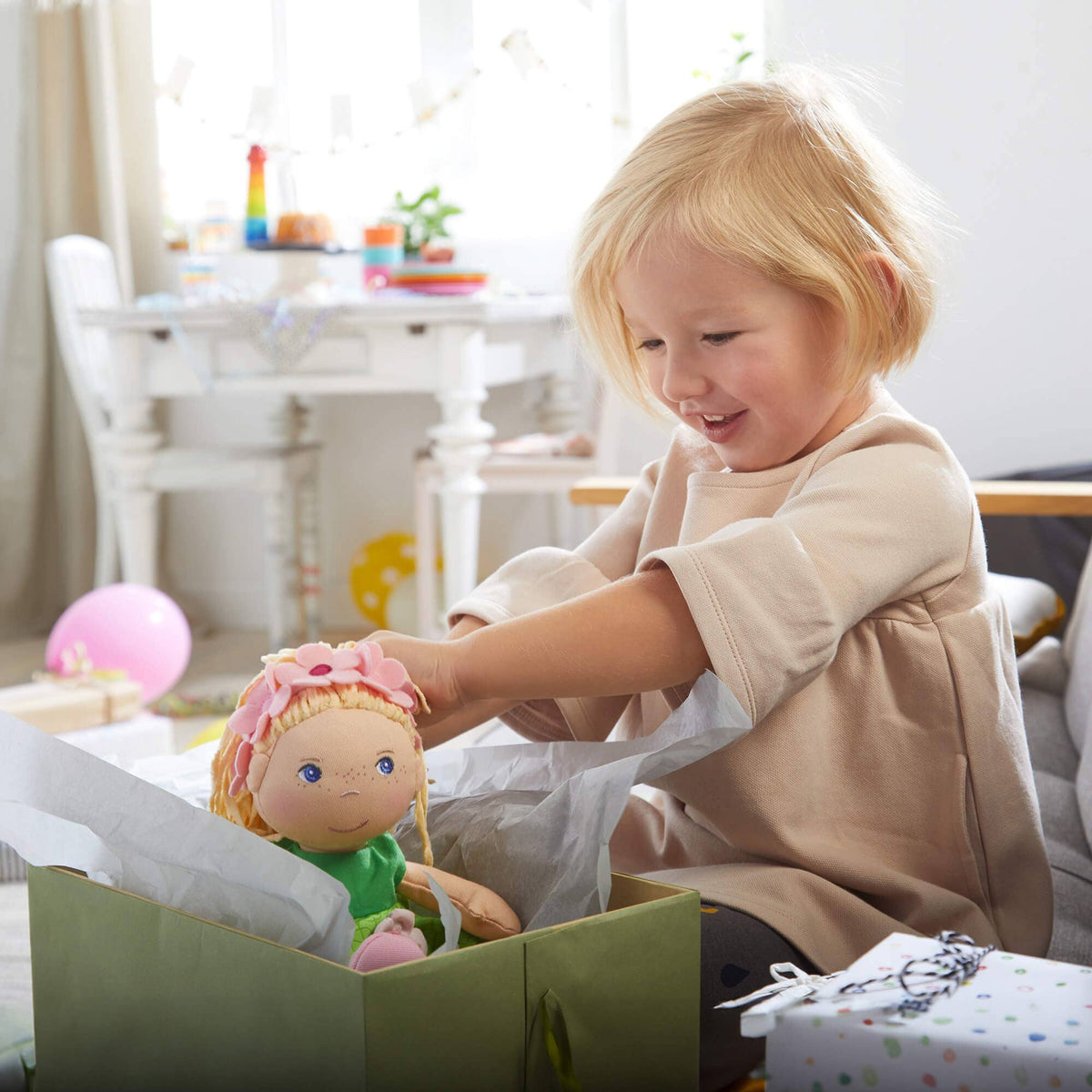 Mali soft doll side view by HABA USA