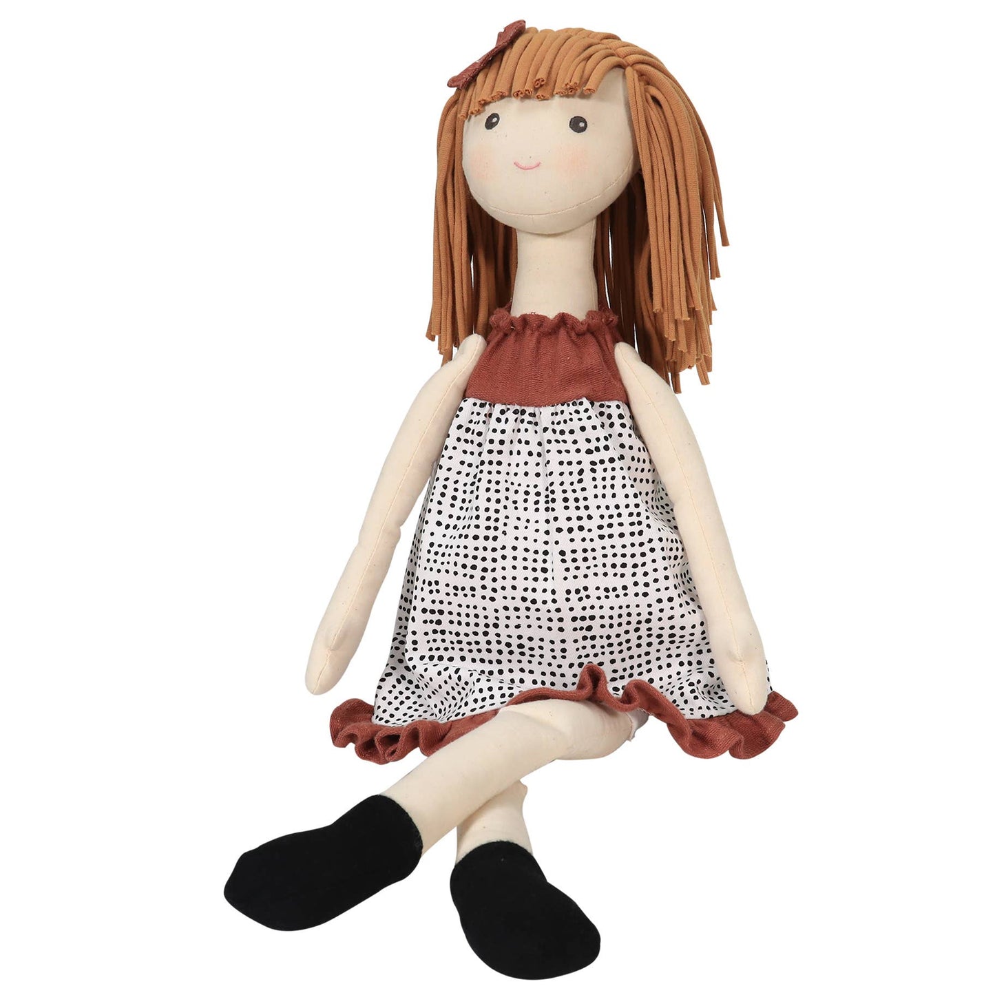 Tikiri Toys LLC - Amber Doll in Black & White Printed Dress