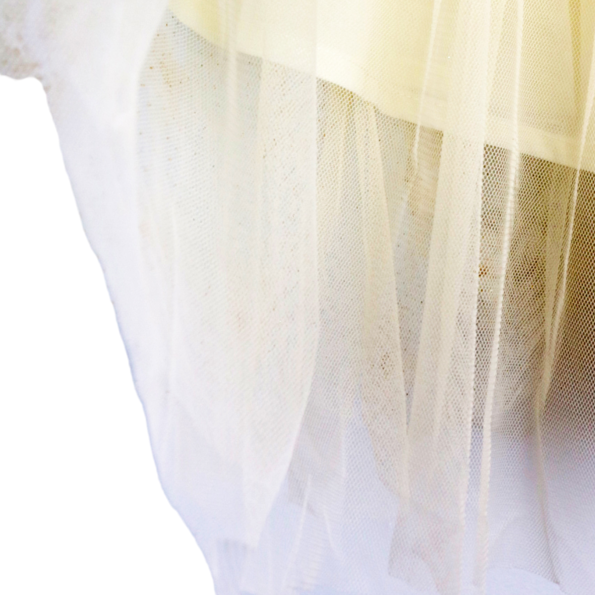 Beige floral mesh midi tutu detail by Doe a Dear