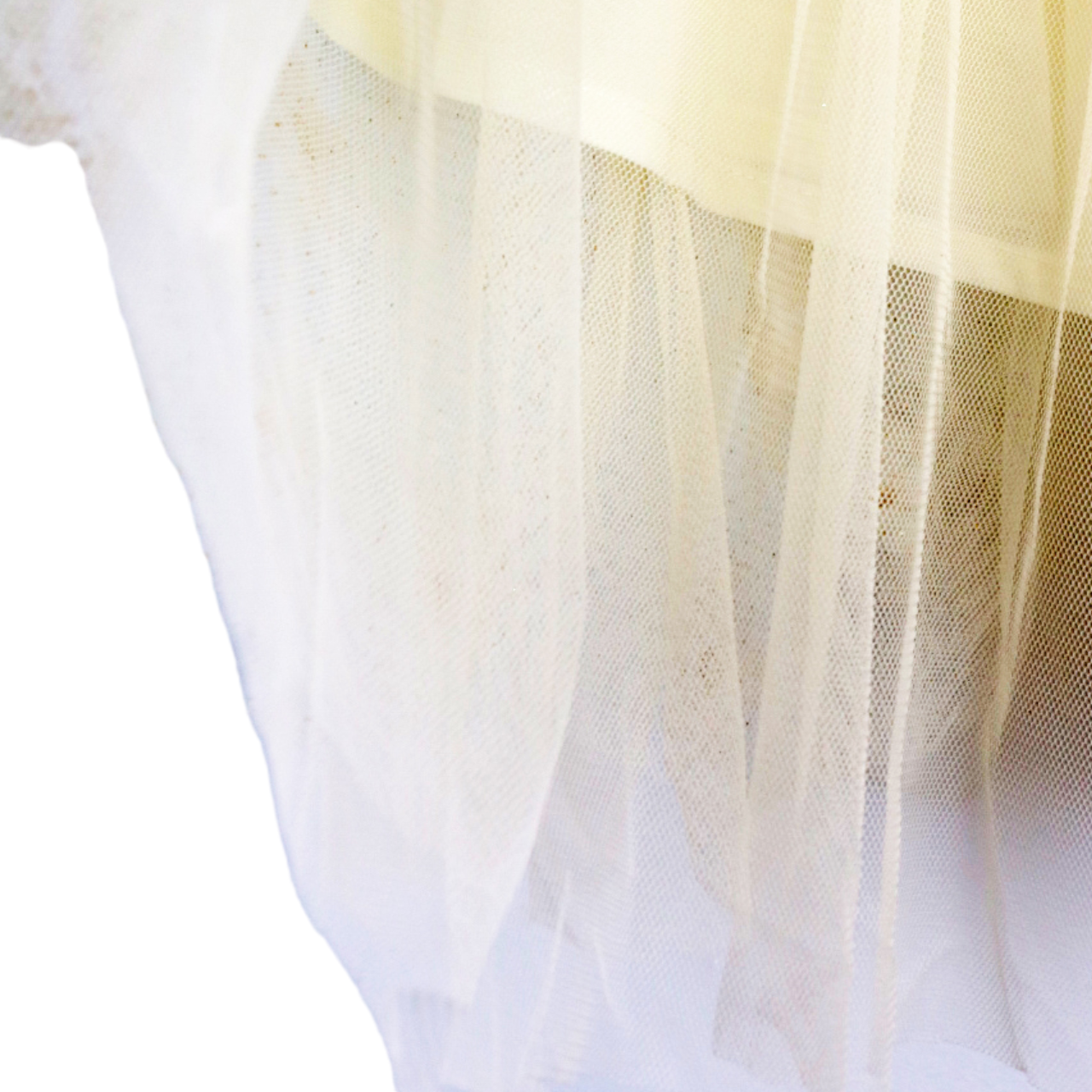 Beige floral mesh midi tutu detail by Doe a Dear