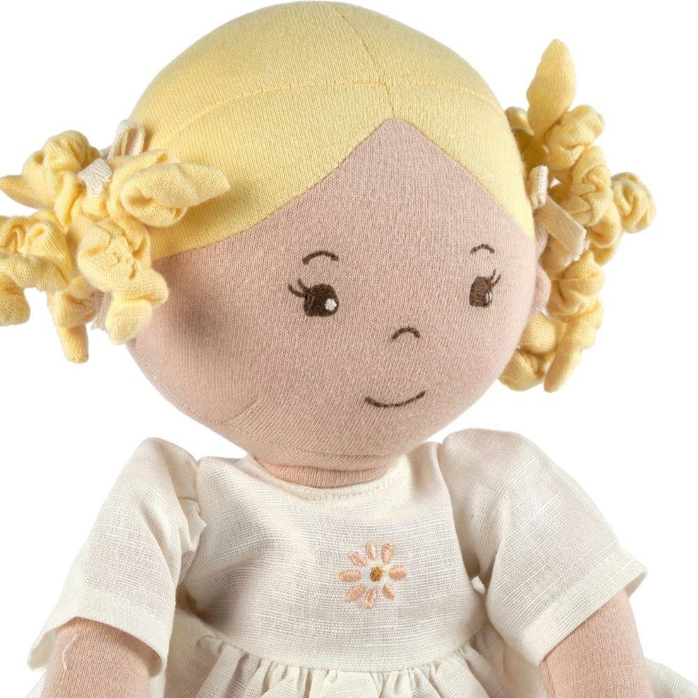 Tikiri Toys LLC - Priscy Blonde Haired Doll in White Linen Dress/Display Box