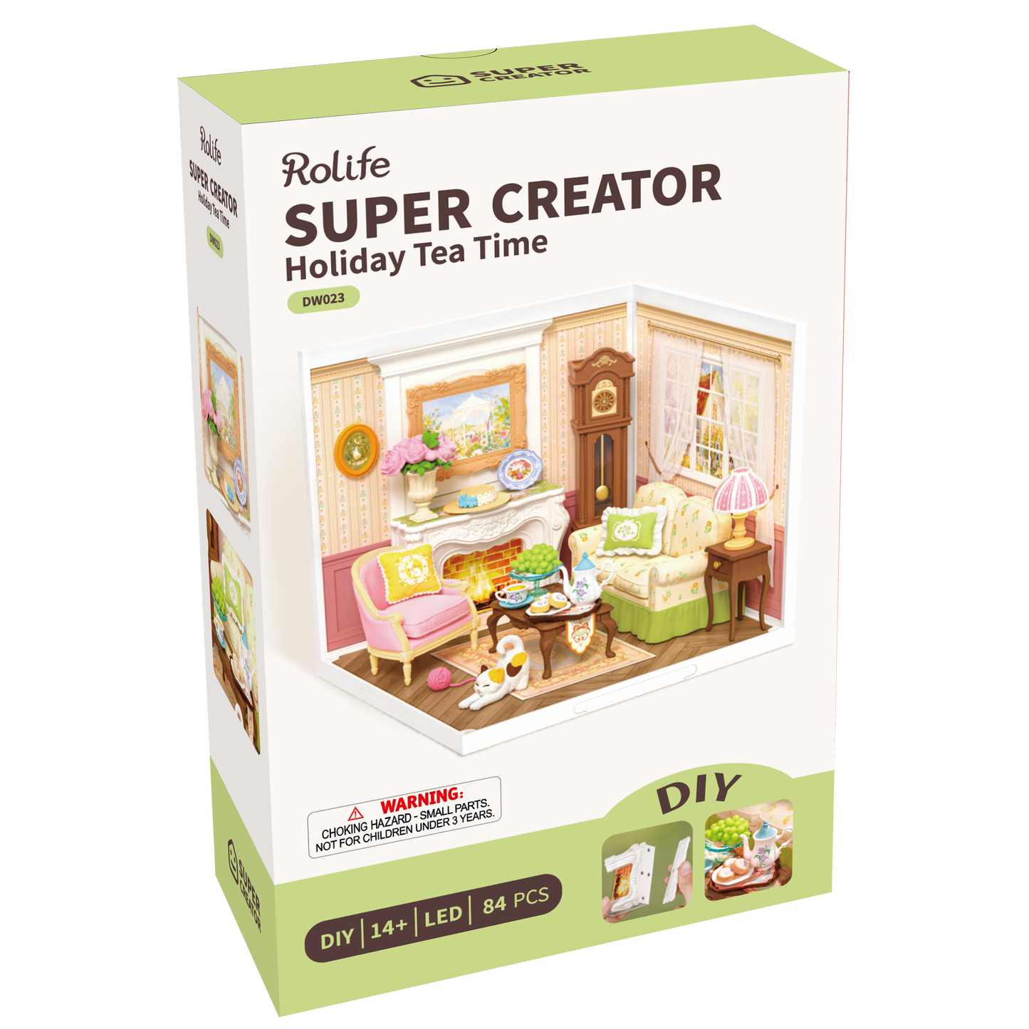 Holiday Tea Time DIY Miniature House Kit | Robotime