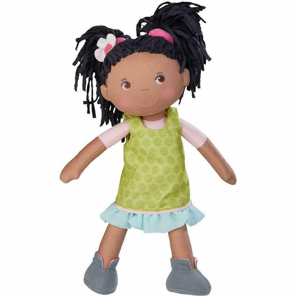 Cari soft doll 12" green dress by HABA USA
