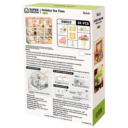 Holiday Tea Time DIY Miniature House Kit | Robotime