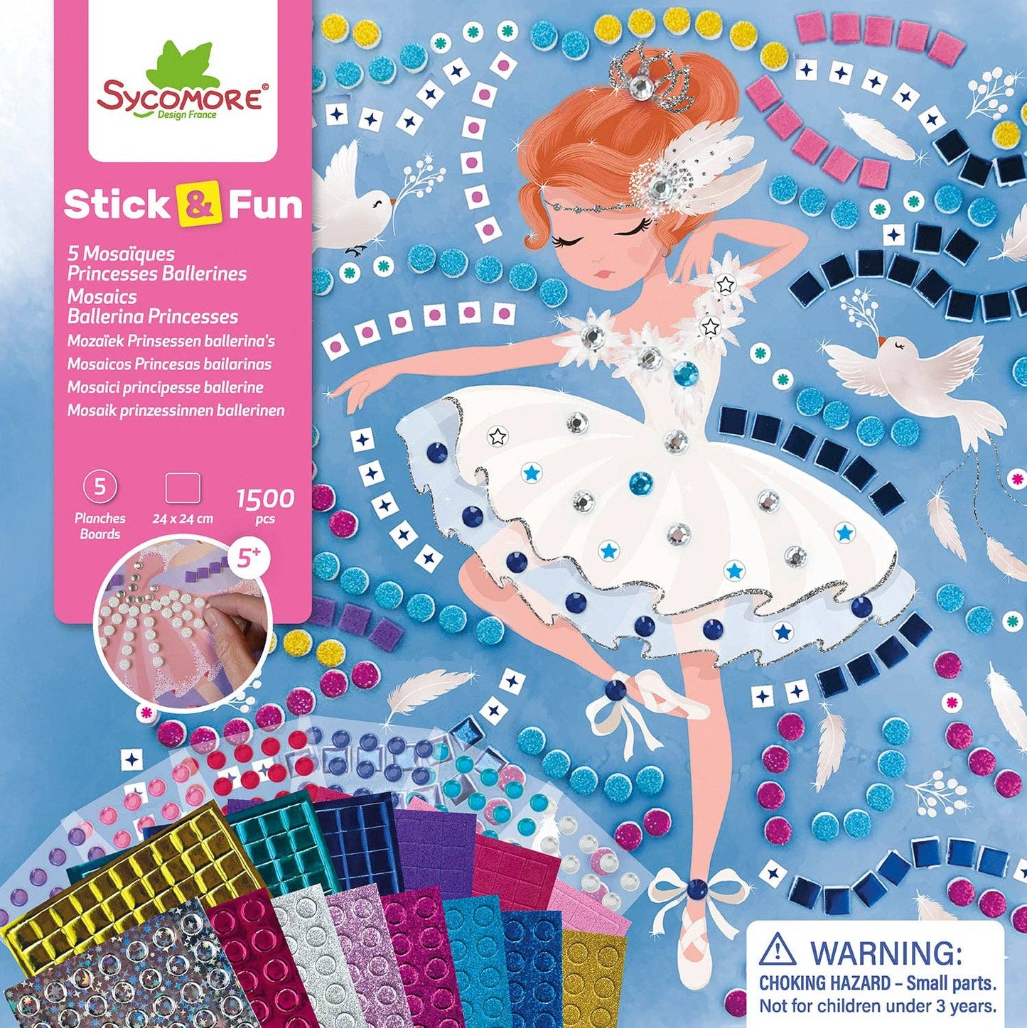 Mosaic Ballerina Princesses Sticker Fun Art Kit | Sycomore