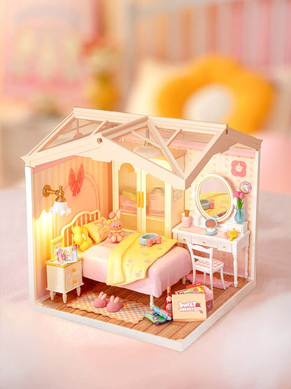 Lovely Pink Bedroom DIY Miniature House Kit | Robotime