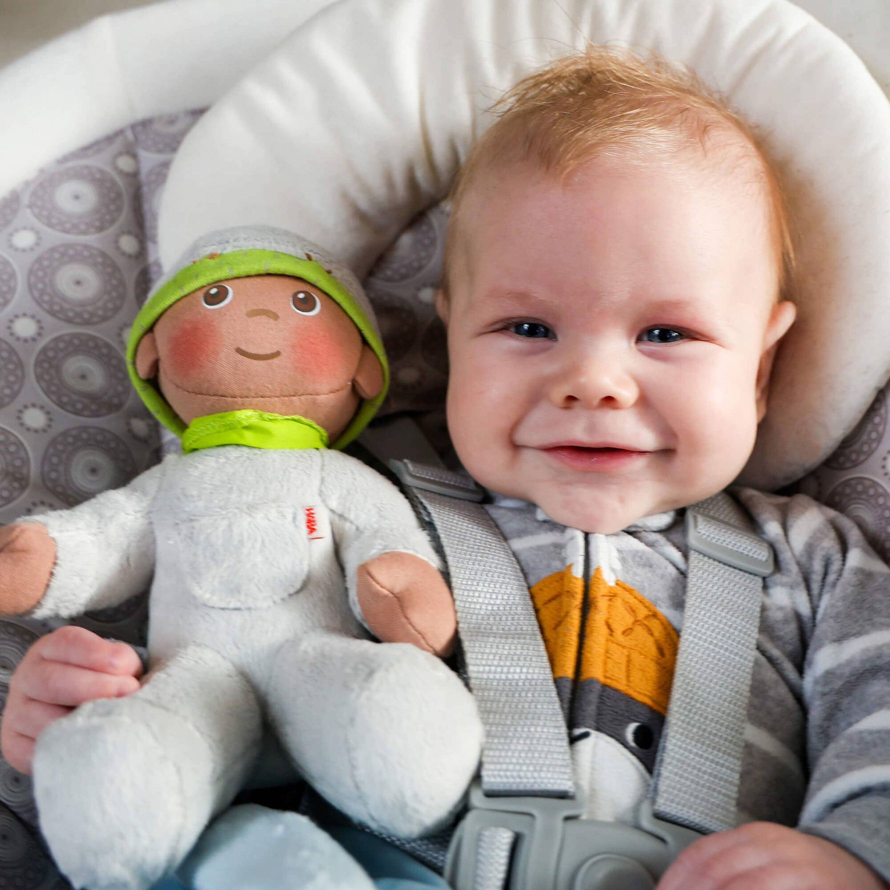 My First Snug Up Ollie baby doll detail by HABA USA