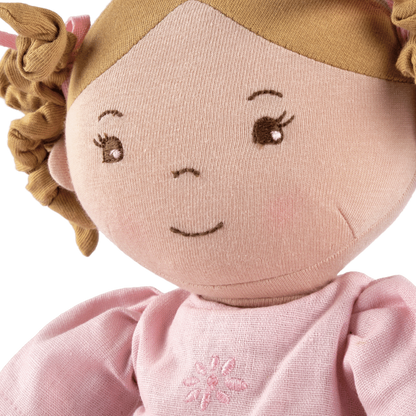 Tikiri Toys LLC - Amelia Lt. Brown Hair Doll in Pink Linen Dress w/Display Box