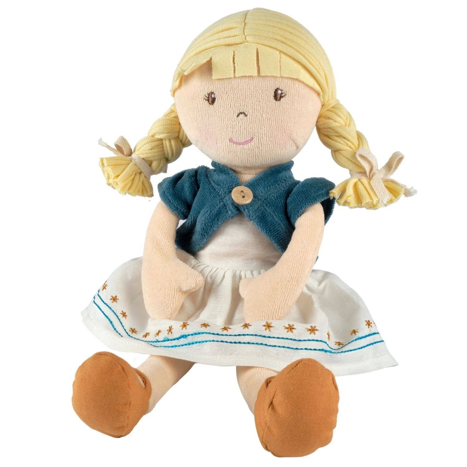 Lily organic doll outfit detail by Tikiri Toys