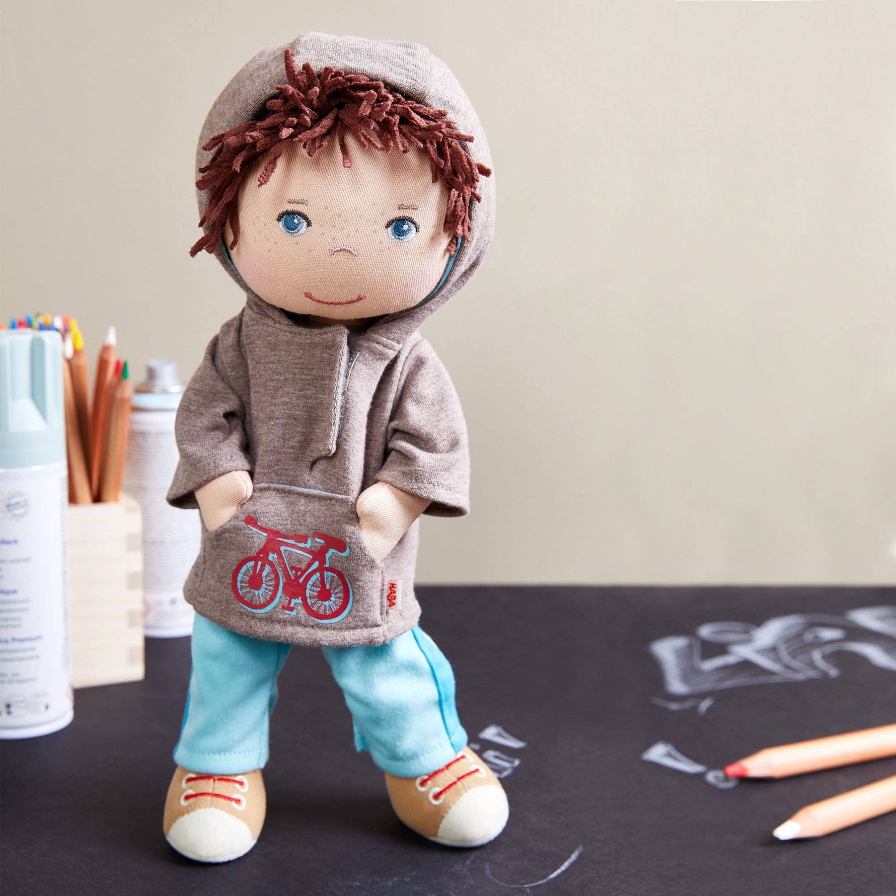 Lian soft doll full view by HABA USA