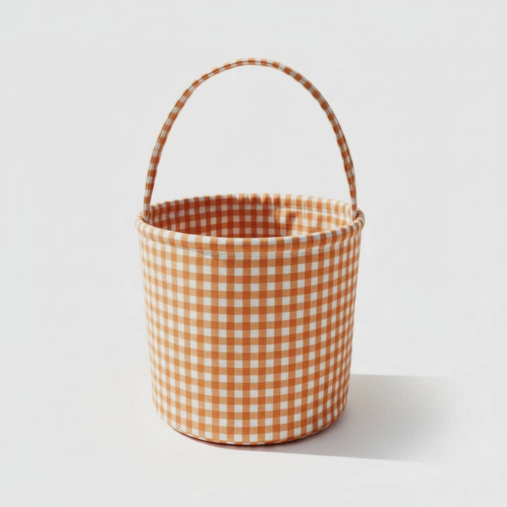Gingham Easter basket orange by Morxy