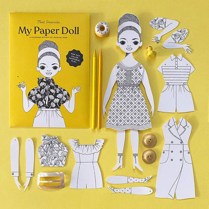 Amanda Paper Doll Kit for Coloring and Assembly | Of Unusual Kind