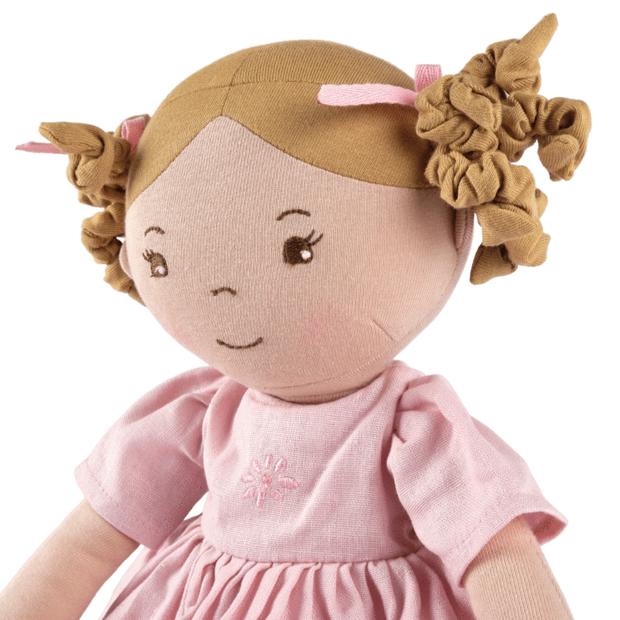 Amelia doll close-up by Tikiri Toys