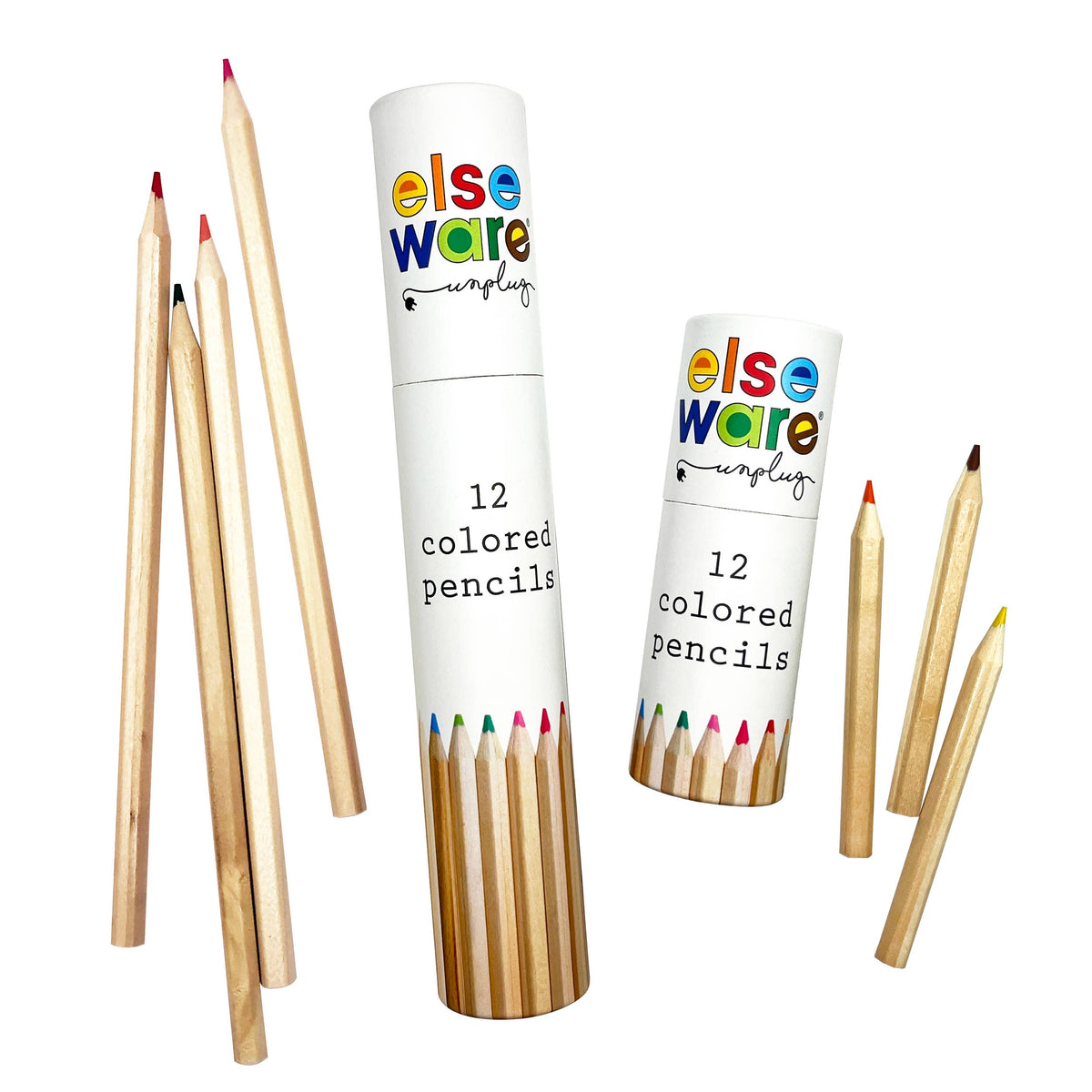 elseware unplug - Colored Pencils - 12 Colors Tall & Travel | Stocking Stuffer: Tall (7")