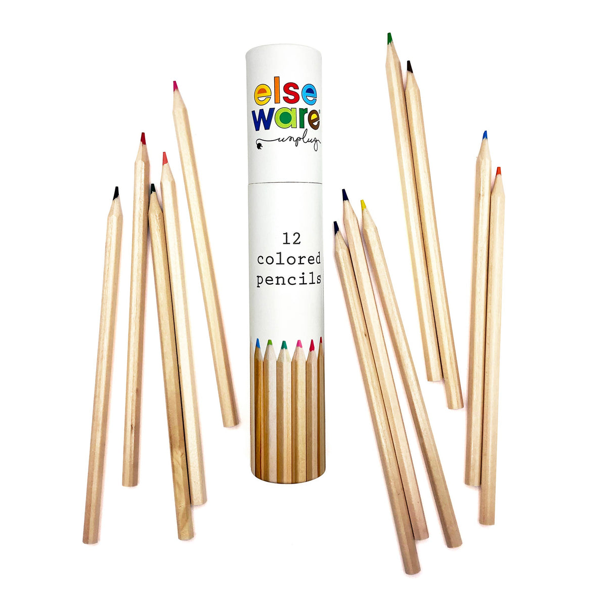 elseware unplug - Colored Pencils - 12 Colors Tall & Travel | Stocking Stuffer: Tall (7")