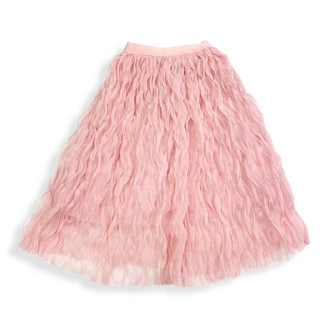 Pink wavy mesh midi skirt sizes 4-6 by Doe a Dear