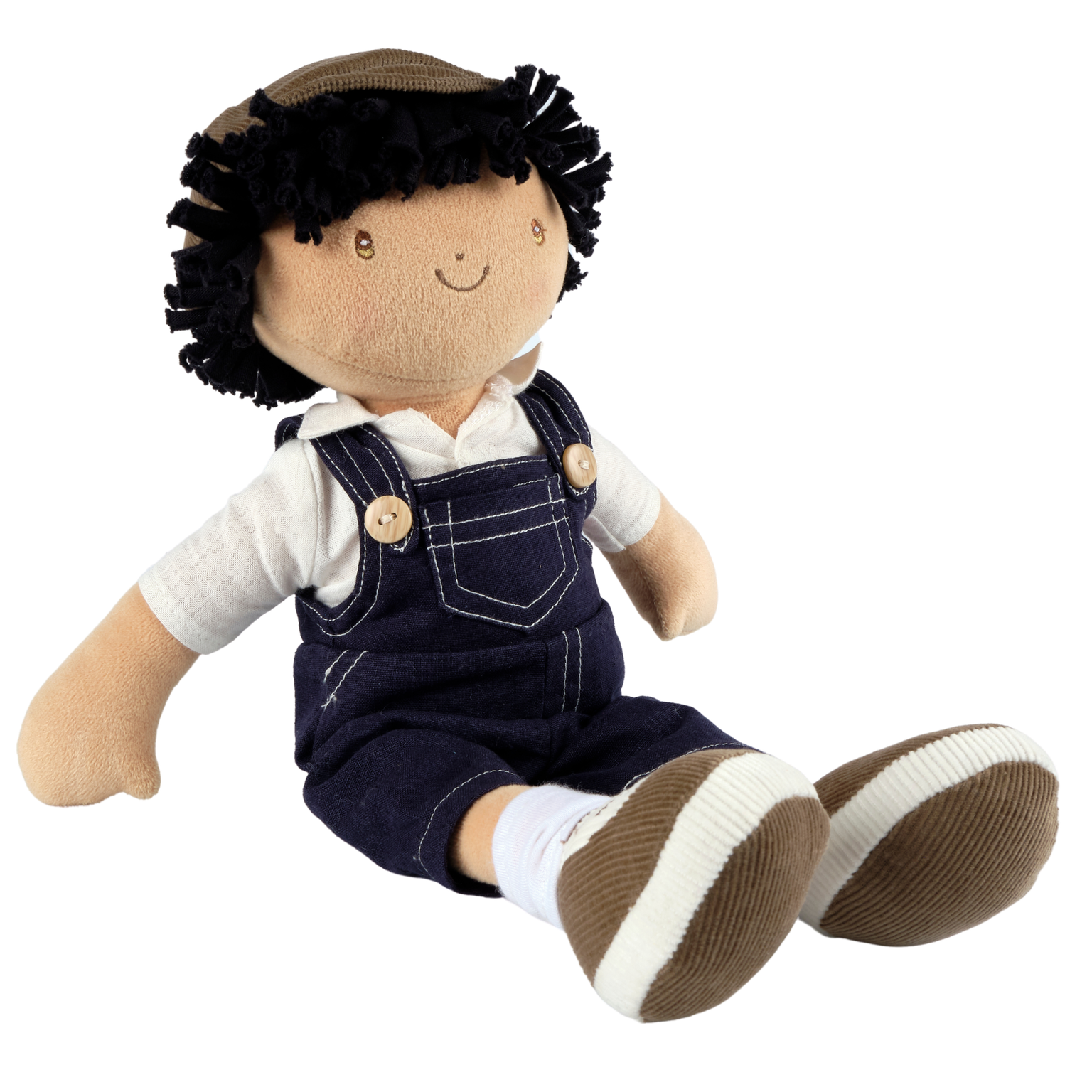 Joe soft doll side view by Tikiri Toys